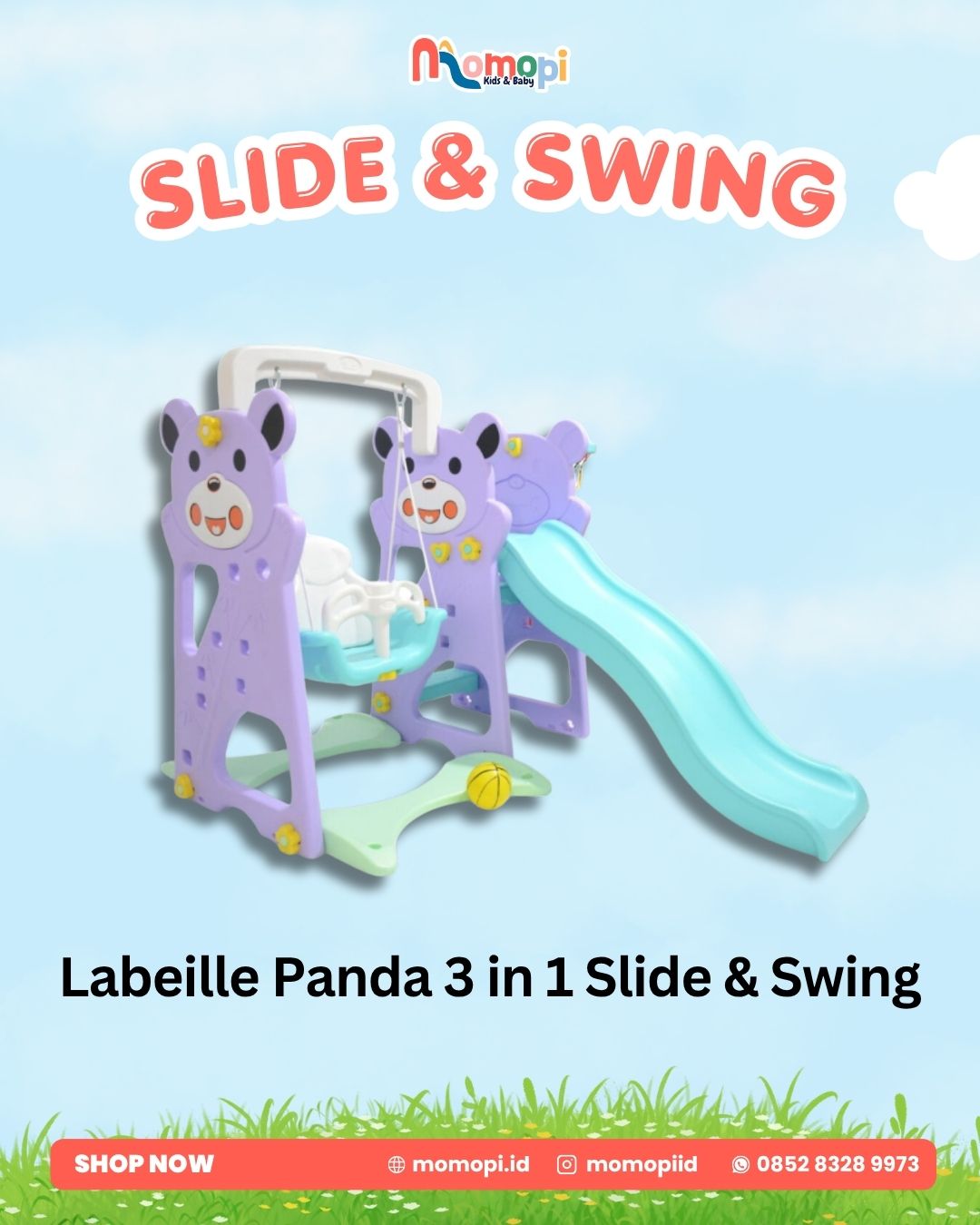 Labeille KC 525 SL 3in1 Panda Slide Swing Basketball