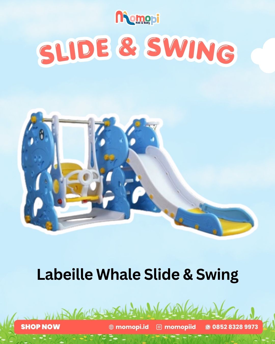 Labeille KC 533 3in1 Luxury Whale Slide Swing Basketball